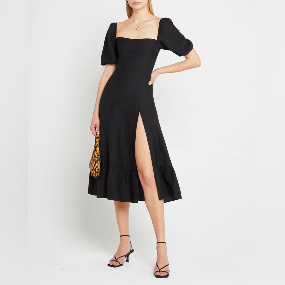 NWT Black o.p.t Violetta Midi Dress from Few Moda size Large